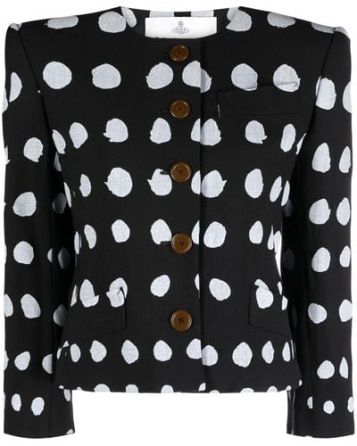 Vivienne Westwood Iman Polka Dot-print Jacket - Black