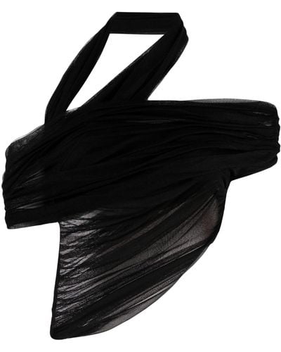 Christopher Esber Veiled Asymmetric Silk Top - Black