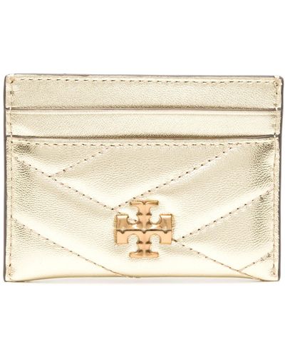 Tory Burch Kira Quilted Leather Cardholder - Natural