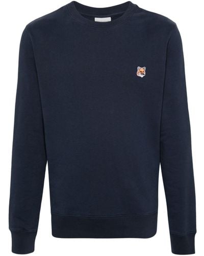Maison Kitsuné Bold Fox Head Cotton Sweatshirt - Men's - Cotton - Blue