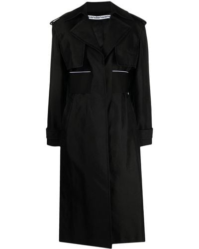 Alexander Wang Logo Trench Coat - Black