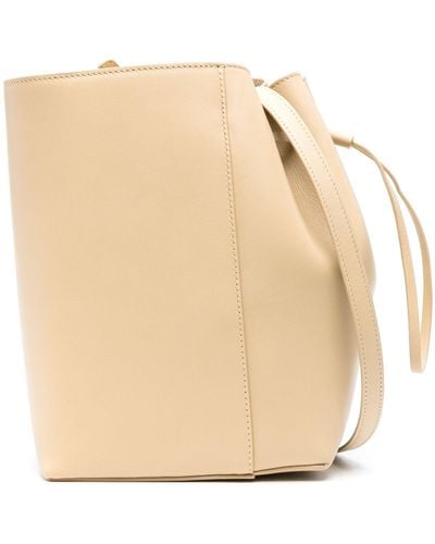 Maeden Neutral Canna Leather Bucket Bag - Natural