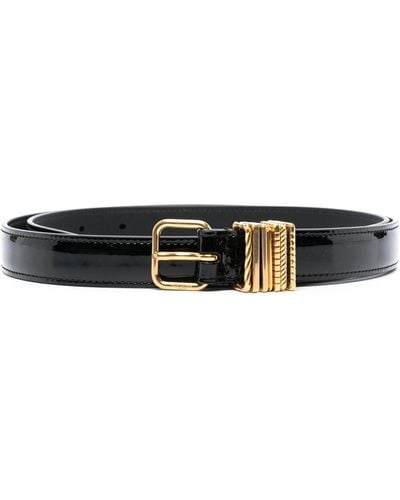 Saint Laurent Slim Patent Leather Belt - Black