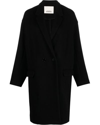 Isabel Marant Double-breasted Virgin Wool-cashmere Coat - Black
