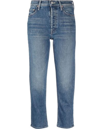 Mother The Tomcat High-rise Cropped Jeans - Blue