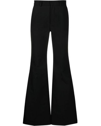 we11done Flared Stretch-cotton Pants - Black