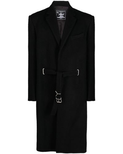 Y. Project Belted Single-breasted Coat - Unisex - Polyester/polyamide/wool/other Fibersviscose - Black