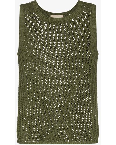 Nicholas Daley Knitted String Vest Top - Green