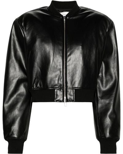 Frankie Shop Micky Faux-leather Bomber Jacket - Women's - Polyester/polyurethane - Black