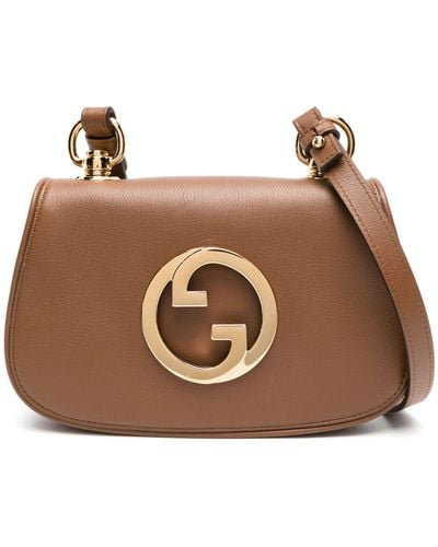 Gucci Blondie Mini Leather Shoulder Bag - Brown