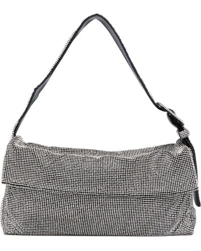 Benedetta Bruzziches Vitty La Grande Shoulder Bag - Women's - Silk Satin/zamak/aluminium/crystal - Gray