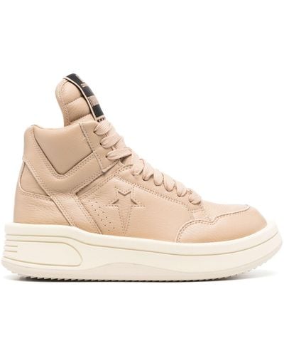 Rick Owens X Converse Beige High-top Trainers - Unisex - Calf Leather/rubber - Natural