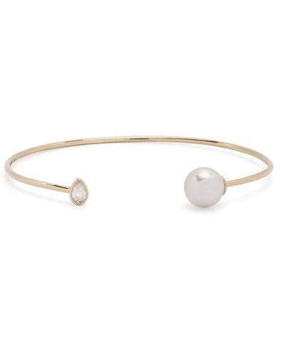 Mizuki 14k Yellow Sea Of Beauty Pearl And Diamond Bracelet - White
