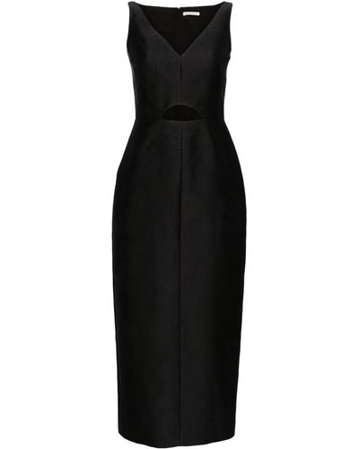 Emilia Wickstead Ilyse Floral-jacquard Midi Dress - Black