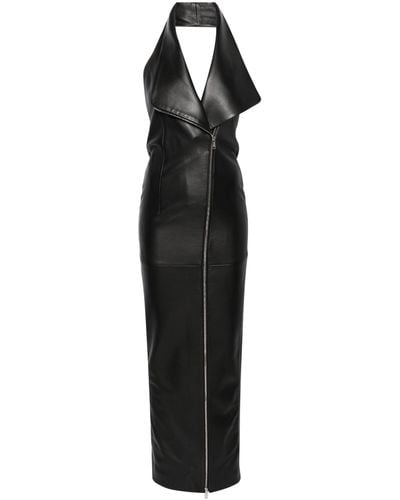 Monot Leather Maxi Dress - Women's - Lambskin - Black