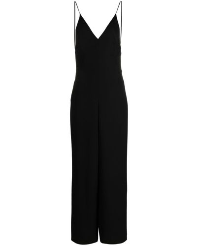 Valentino Garavani V-neck Sleeveless Silk Jumpsuit - Women's - Silk/spandex/elastane/viscose - Black