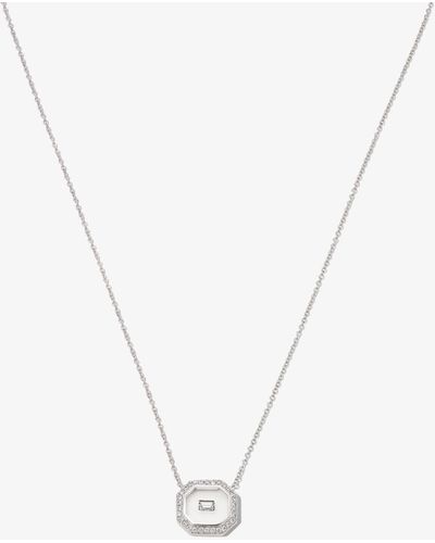 Nikos Koulis 18k White Gold Universe Line Diamond Necklace - Women's - White Diamond/18kt White Gold/enamel - Metallic