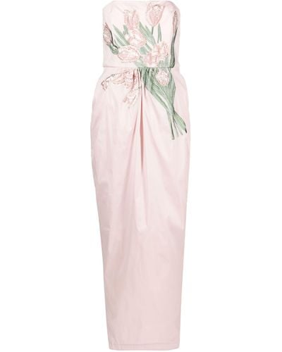 BERNADETTE Lena Embroidered Gown - Women's - Polyester/spandex/elastane/polyamide - Pink