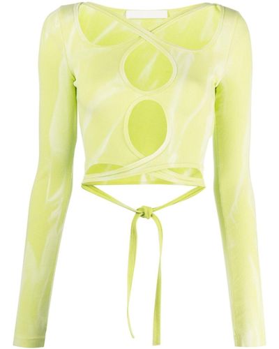 Dion Lee Cut-Out Detail Long-Sleeve Top - Yellow