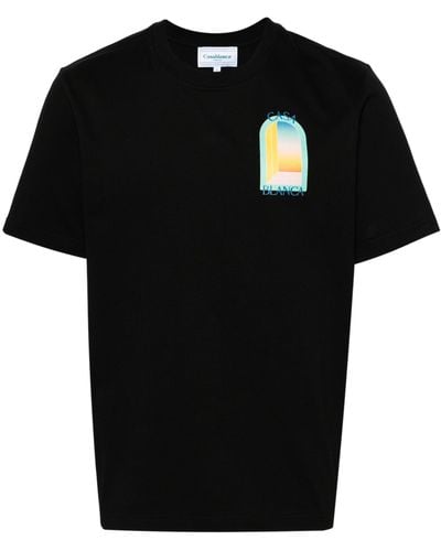 Casablancabrand Logo Print Organic Cotton T-shirt - Unisex - Organic Cotton - Black