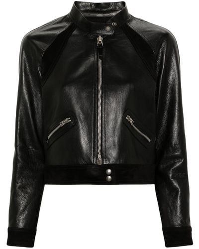 Tom Ford Zip-up Leather Jacket - Black