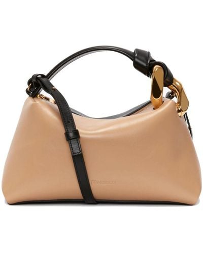 JW Anderson Neutral Corner Leather Cross Body Bag - Natural