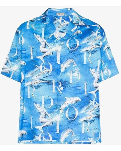 Dior Dolphin Print Shirt - Blue