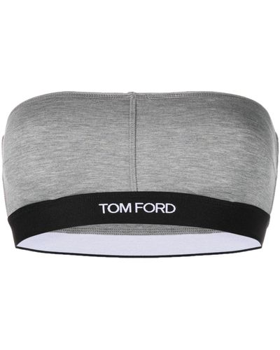 Tom Ford Logo Bandeau Bra - Gray