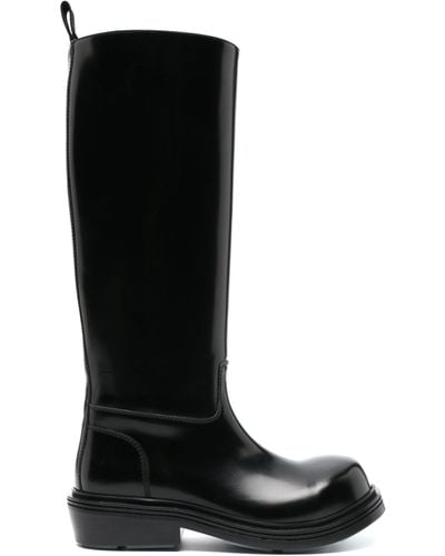 Bottega Veneta Patent-leather Knee-high Boots - Black
