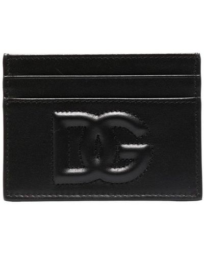 Dolce & Gabbana Card Holder With Embossed Logo - Black