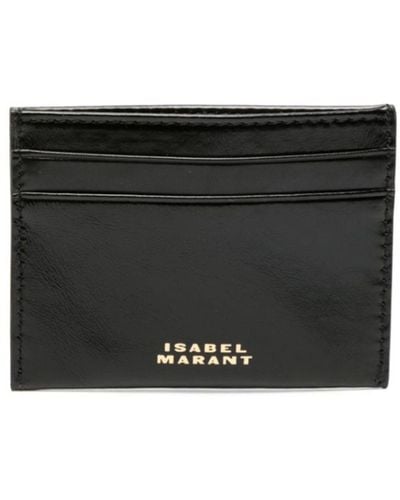 Isabel Marant Chiba Logo-print Leather Cardholder - Black
