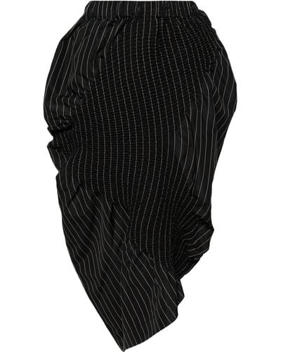 Issey Miyake Contraction Pinstripe-print Skirt - Black