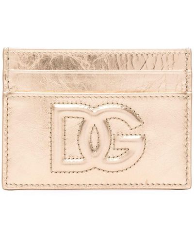 Dolce & Gabbana Logo Leather Credit Card Case - Natural