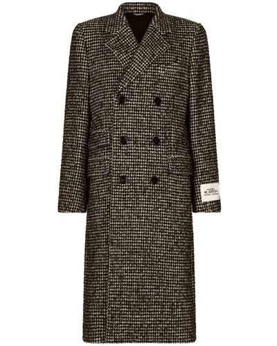 Dolce & Gabbana Houndstooth Double-breasted Overcoat - Multicolour