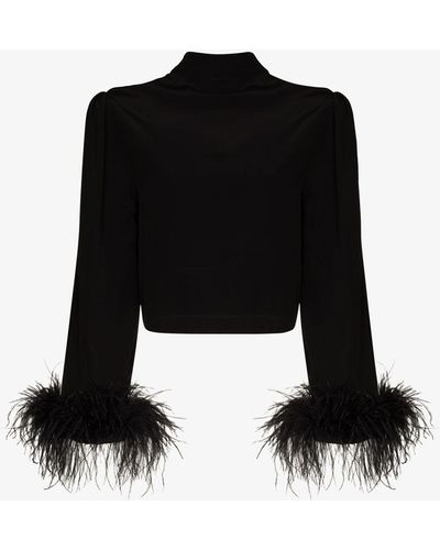 RIXO London Addison Feather Trim Jacket - Black