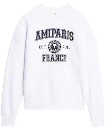 Ami Paris Paris France Printed Sweatshirt - White