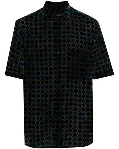 Song For The Mute Black Stained Glass Velvet Shirt - Men's - Rayon/polyester