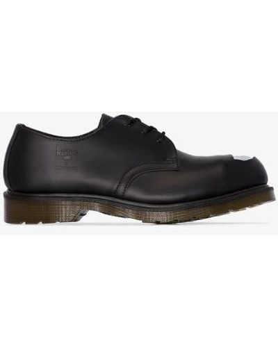 Raf Simons X Dr Martens Leather Derby Shoes - Black