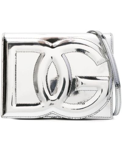 Dolce & Gabbana -tone Dg Logo Leather Cross Body Bag - Metallic