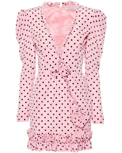 Alessandra Rich Polka Dot-print Dress - Pink
