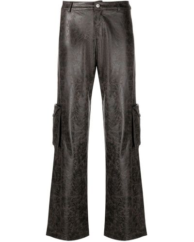 Miaou Elias Faux-leather Trousers - Grey