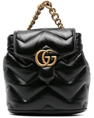Gucci gg-marmont Leather Backpack - Black