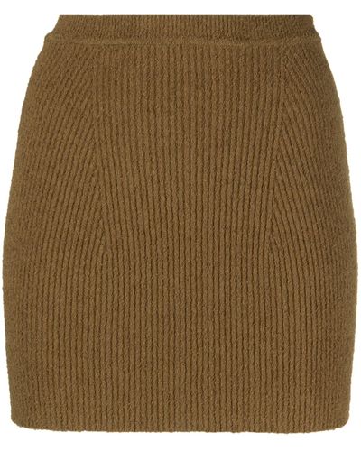 Wardrobe NYC Ribbed-knit Mini Skirt - Women's - Polyamide/spandex/elastane/cotton - Brown