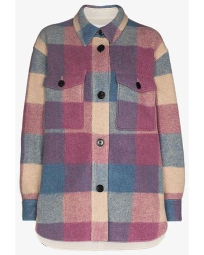 Isabel Marant Harveli Checked Shirt Jacket - Pink