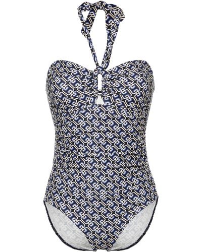 Zimmermann And White Chain Print Swimsuit - Women's - Elastane/polyamide - Blue