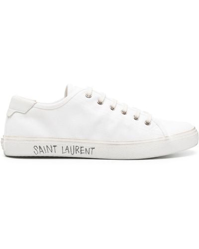 Saint Laurent Malibu Low Top Trainers - Women's - Rubber/cotton/calf Leather - White