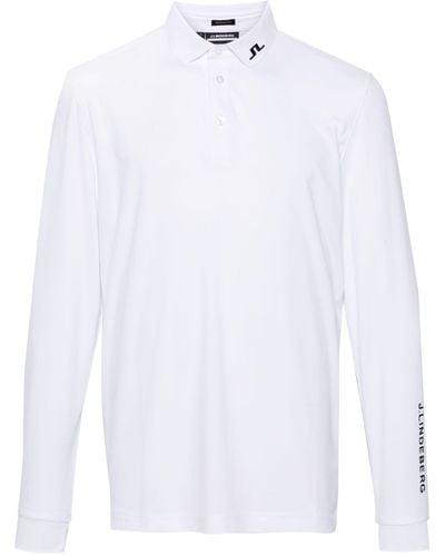 J.Lindeberg Tour Tech Long-sleeve Polo Shirt - Men's - Polyester - White