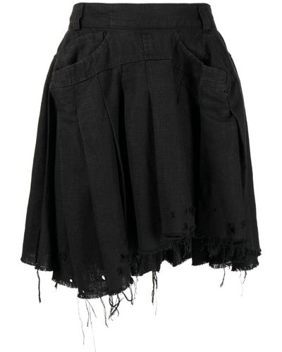 Natasha Zinko Distressed Effect Skirt - Black