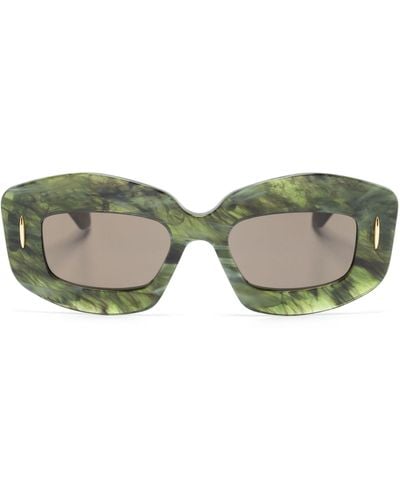 Loewe Screen Geometric-frame Sunglasses - Women's - Acetate - Green