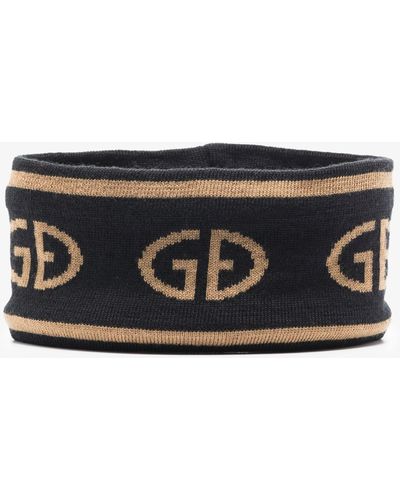 Goldbergh And Gold Tiara Logo Knit Ski Headband - Black